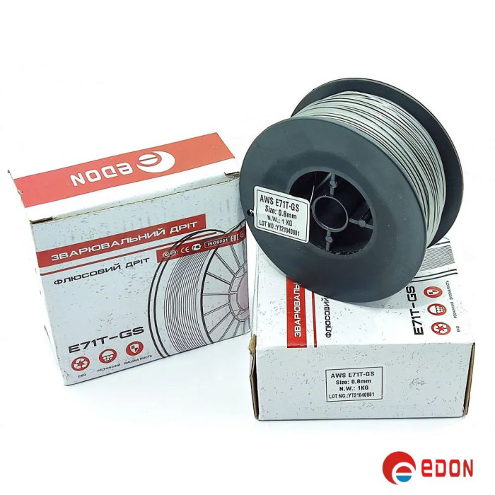 Флюсовий зварювальний дріт Edon 1 мм x 1 кг (Е71Т-GS)