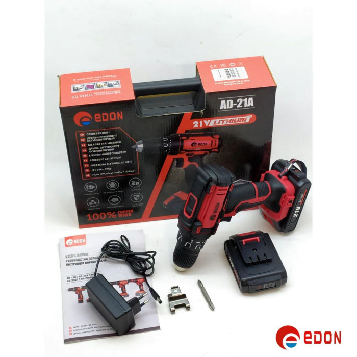 Акумуляторний шуруповерт EDON AD-21A