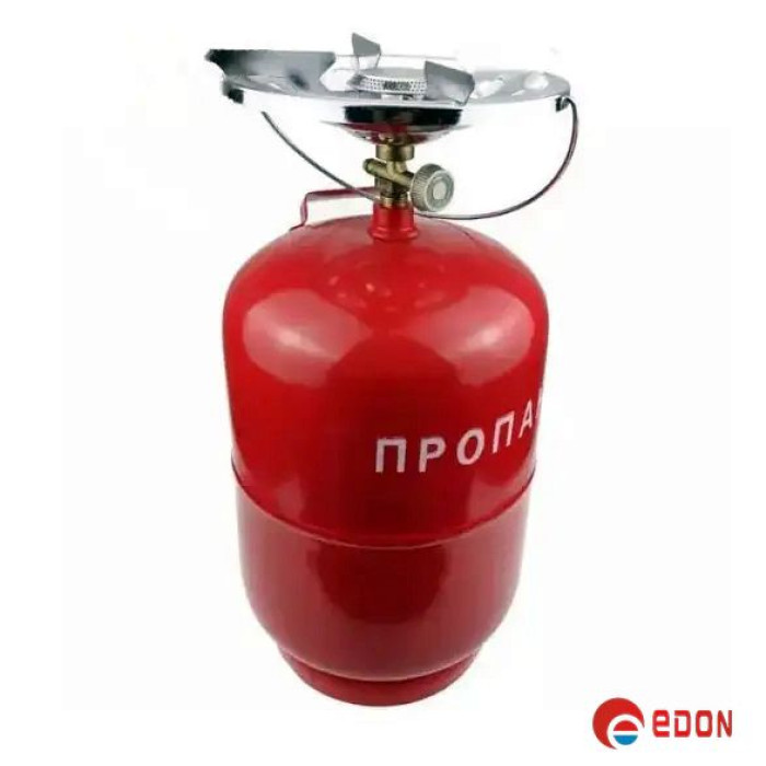 Комплект газовий кемпінг EDON ED-LPG 5kg (БАЛОН, ПАЛЬНИК І ВЕНТИЛЬ, 12 л.)