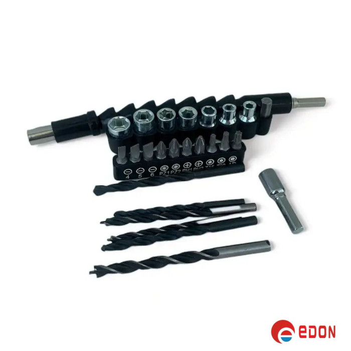 Акумуляторний шуруповерт УДАРНИЙ з набором насадок EDON AD-21CPK OL (кейс 21V / 2.0 А·год, 2 АКБ)