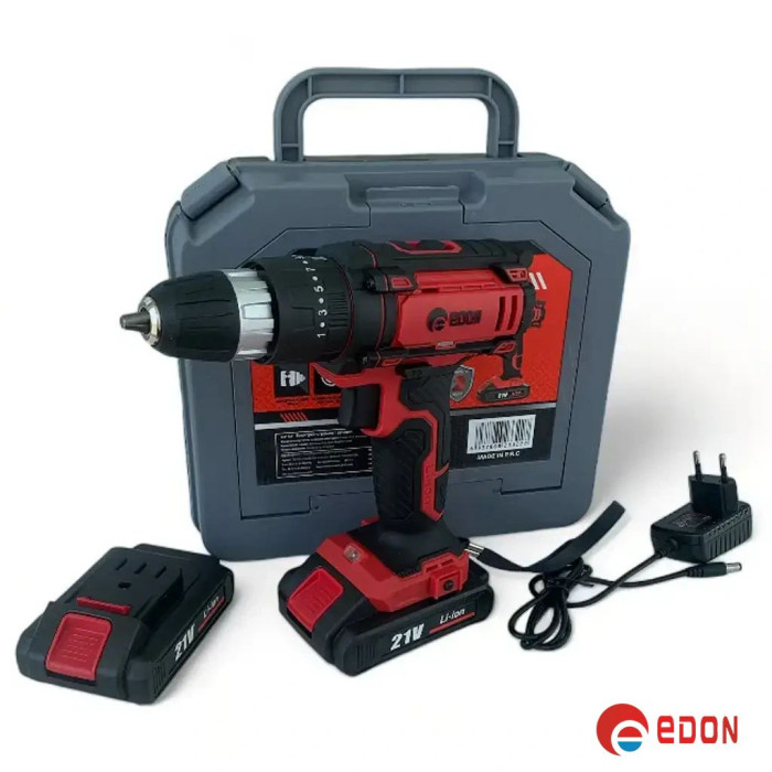 Акумуляторний шуруповерт із набором насадок EDON AD-12CK OL (кейс, 12V / 2.0 А·год, 2 АКБ)