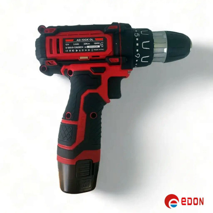 Акумуляторний шуруповерт із набором насадок EDON AD-12CK OL (кейс, 12V / 2.0 А·год, 2 АКБ)