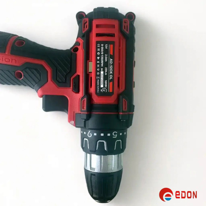 Акумуляторний шуруповерт із набором насадок EDON AD-12CK OL (кейс, 12V / 2.0 А·год, 2 АКБ)