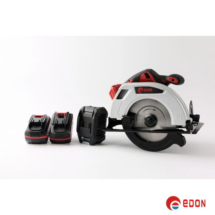 Акумуляторна циркулярна пилка EDON ED OCS-21/180BL (21В 4,0 А, 2 АКБ)