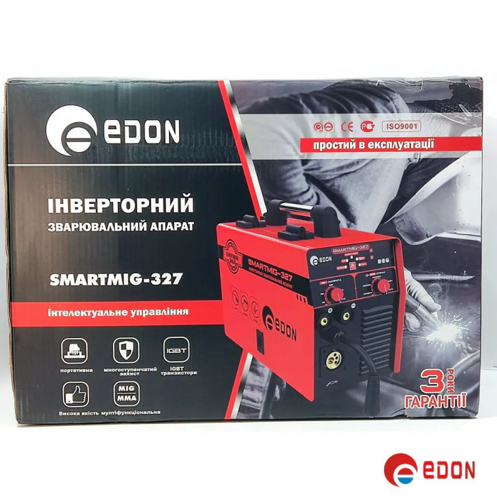 Зварювальний напівавтомат 2 в 1 EDON SmartMIG-327