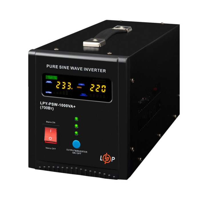 Безперебійник LogicPower LPY-PSW-1000VA+ (700Вт) - ДБЖ з правильною синусоїдою (12В)