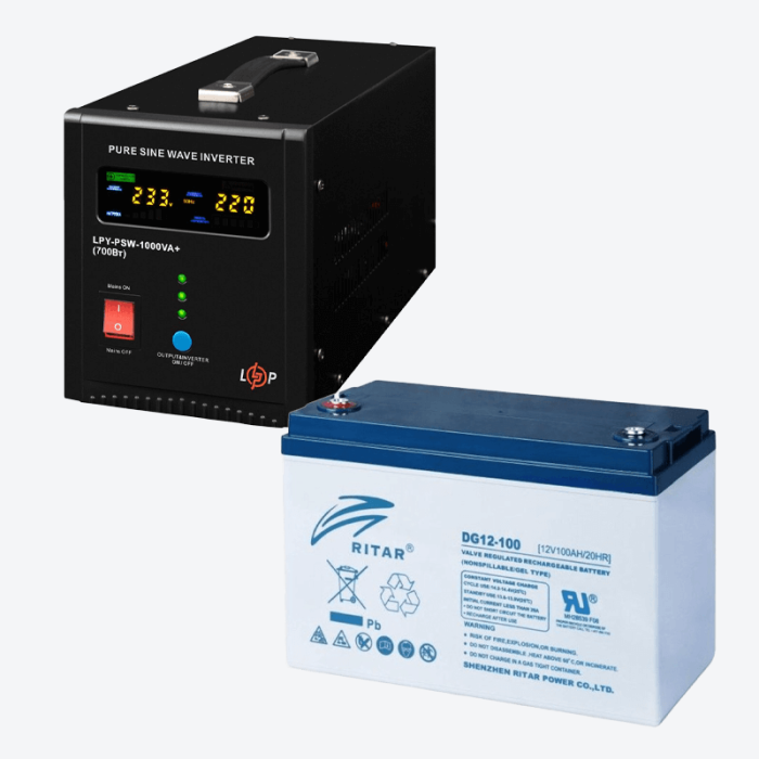 ДБЖ безперебійник LogicPower 1000VA з акумулятором 100 Аг