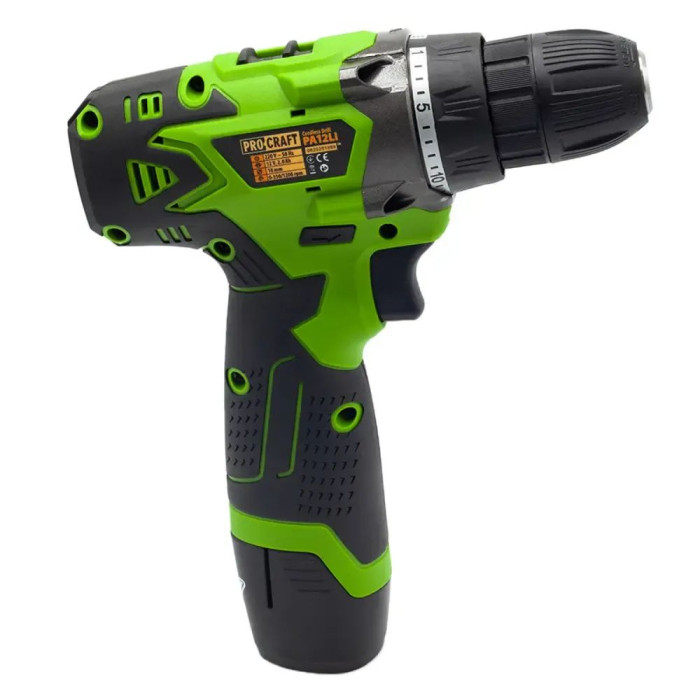 Акумуляторний шуруповерт Procraft PA12Li з батареями та зарядним