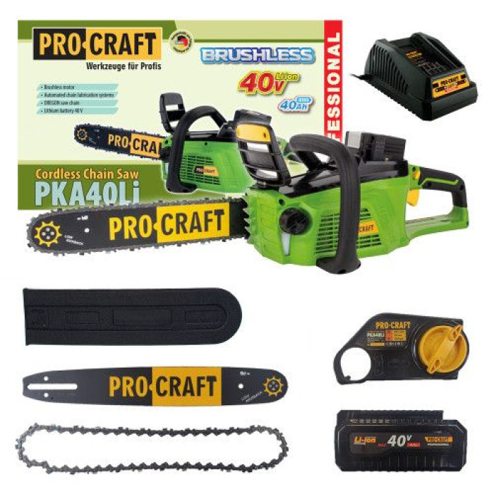 Акумуляторна пила Procraft PKA40Li з батареєю 4 Ah та зарядкою