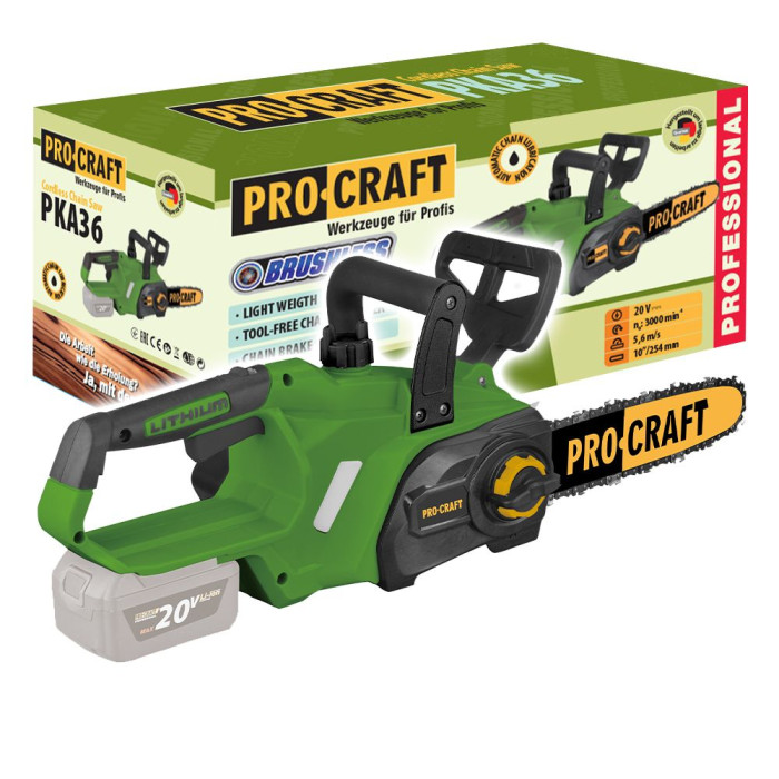 Акумуляторна міні пила Procraft PKA36 з шиною 25 см (без акб та зарядки)