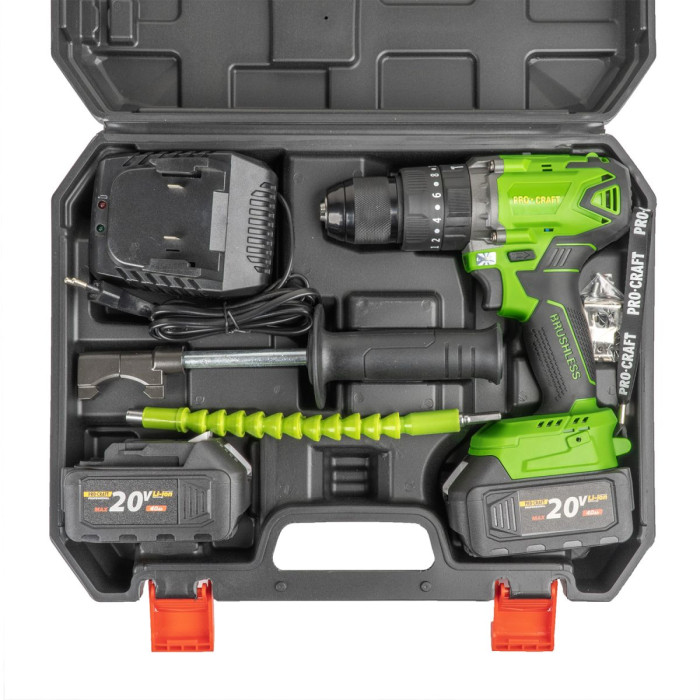 Акумуляторний шуруповерт Procraft PA18BL Universal Extra з розширеним комплектом