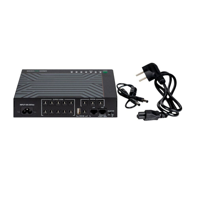 Безперебійник LogicPower GV-702-UPS-DC18 для відеокамер та роутерів з POE (100 Ватт)